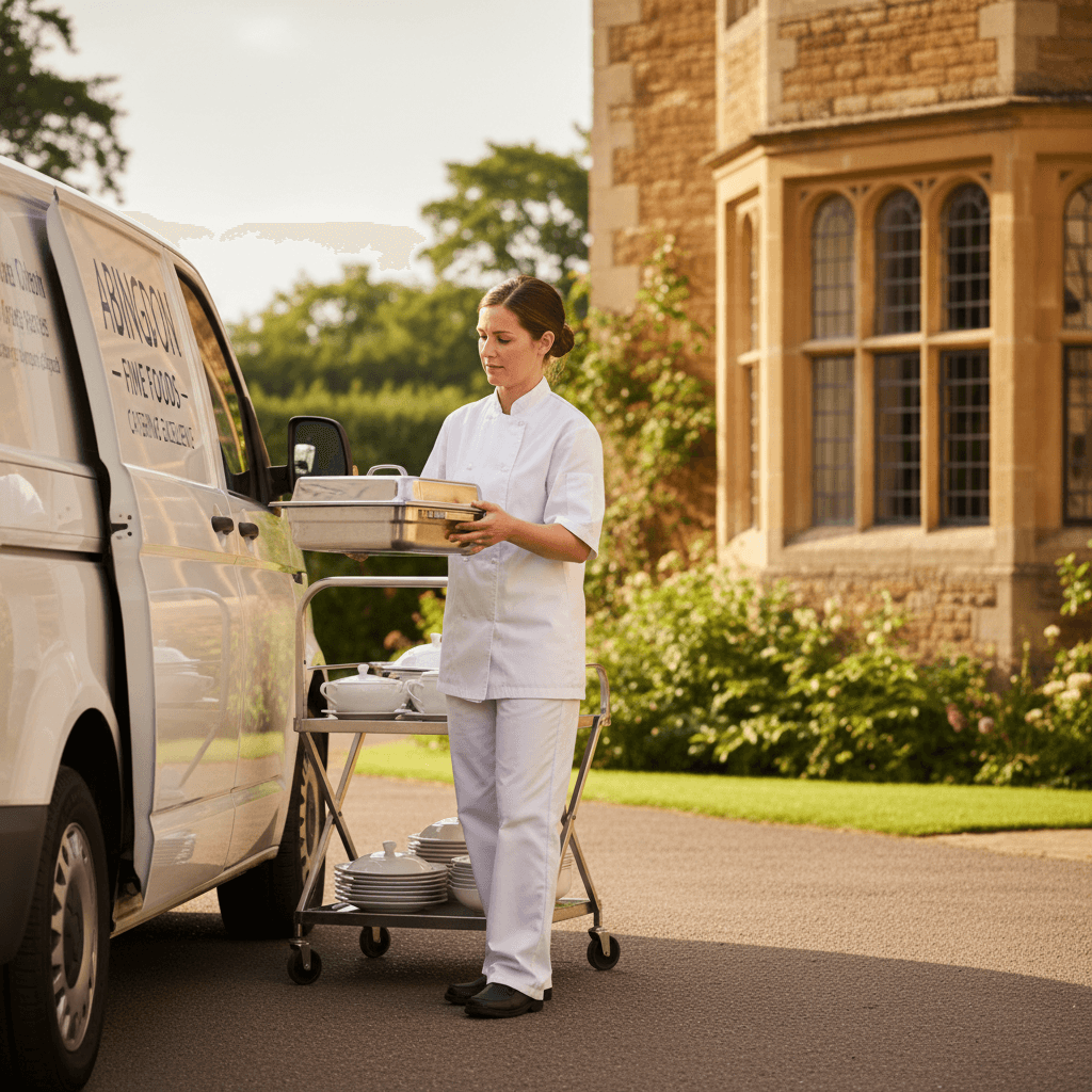 Professional catering delivery and setup